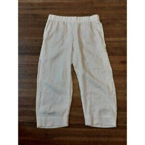 Pure Jill Linen Wide Leg Casual Minimalist Pants Pockets Size Small White